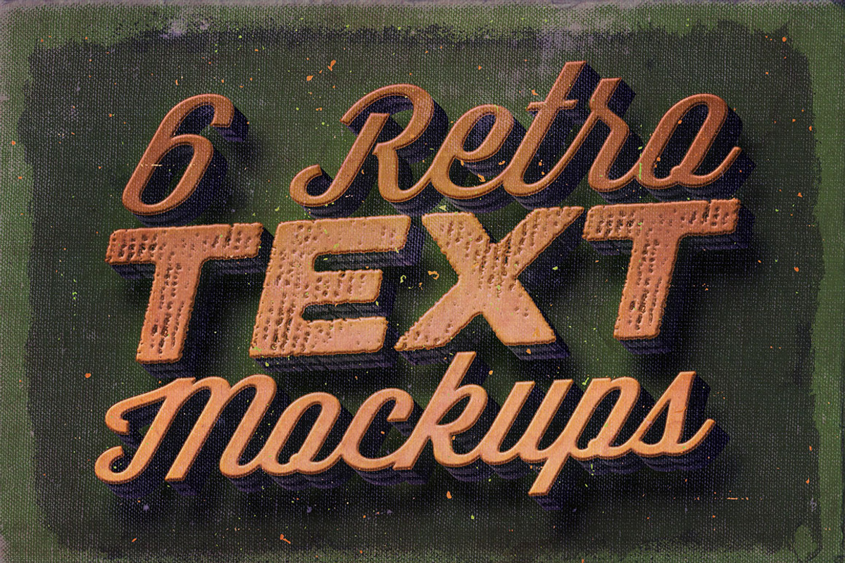 6 Retro/Vintage Text Mock-ups, a Mockup by Cruzine (Photo 1 of 5)