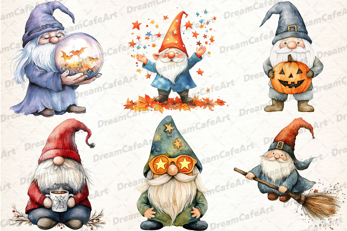 Gnomes Halloween Merry, an Illustration by DreamCafeArt (Photo 3 of 7)