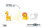Animals Kids Clipart, an Animal Illustration by AnkaDrozd (Thumbnail 5 of 6)