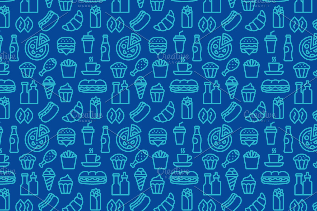 Fast Food Patterns, a Pattern Graphic by Oleg Tokarev Art (Photo 2 of 5)