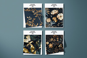 Golden Botanical Set Of 10 Patterns