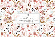 April Patterns - watercolor patterns, a Pattern Graphic by Webvilla Studio (Thumbnail 1 of 5)