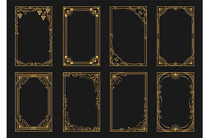 Golden art deco frames. Luxury, an Illustration by Vectorbuum