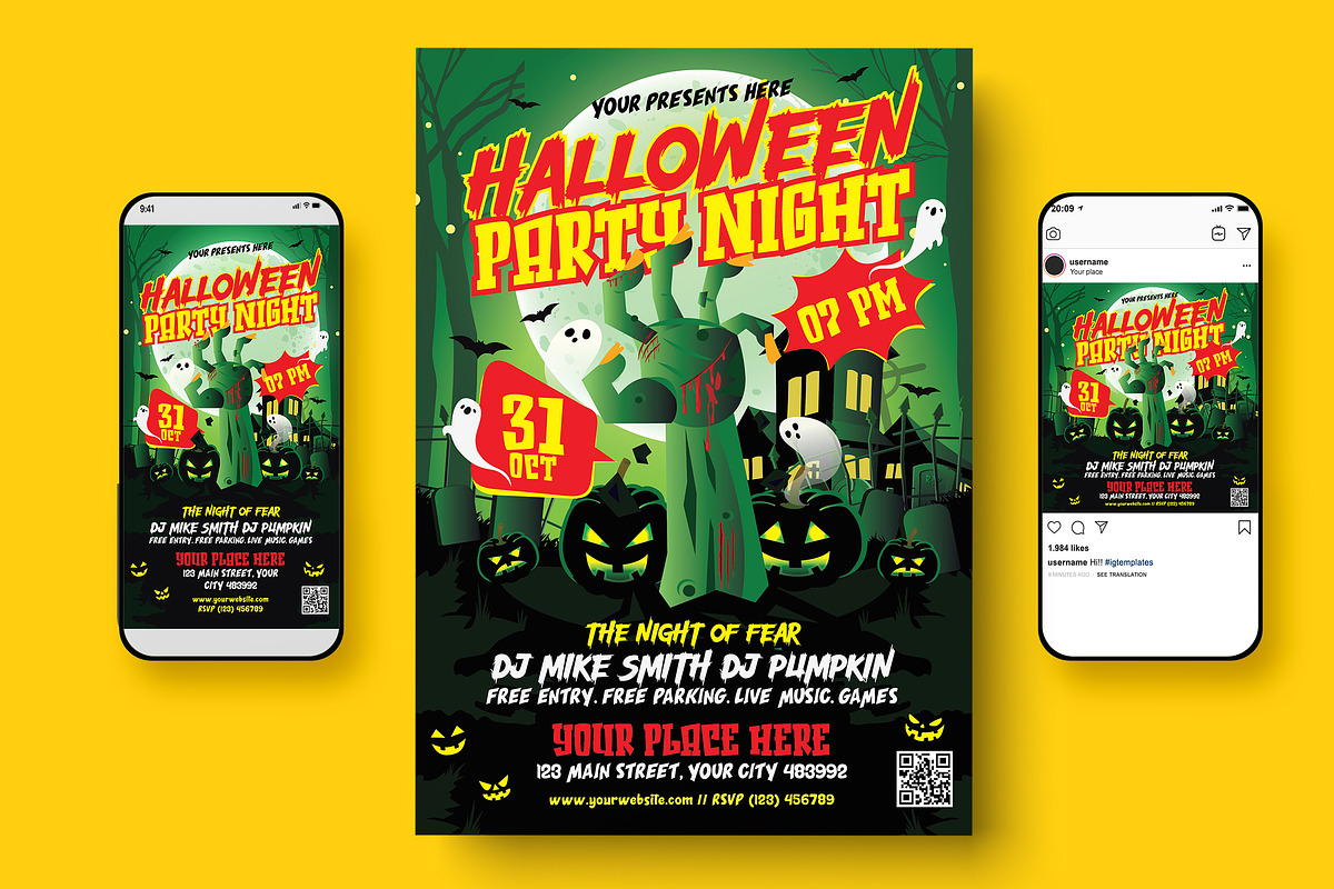 Halloween Party Flyer, a Flyer Template by Creativestoree (Photo 3 of 5)