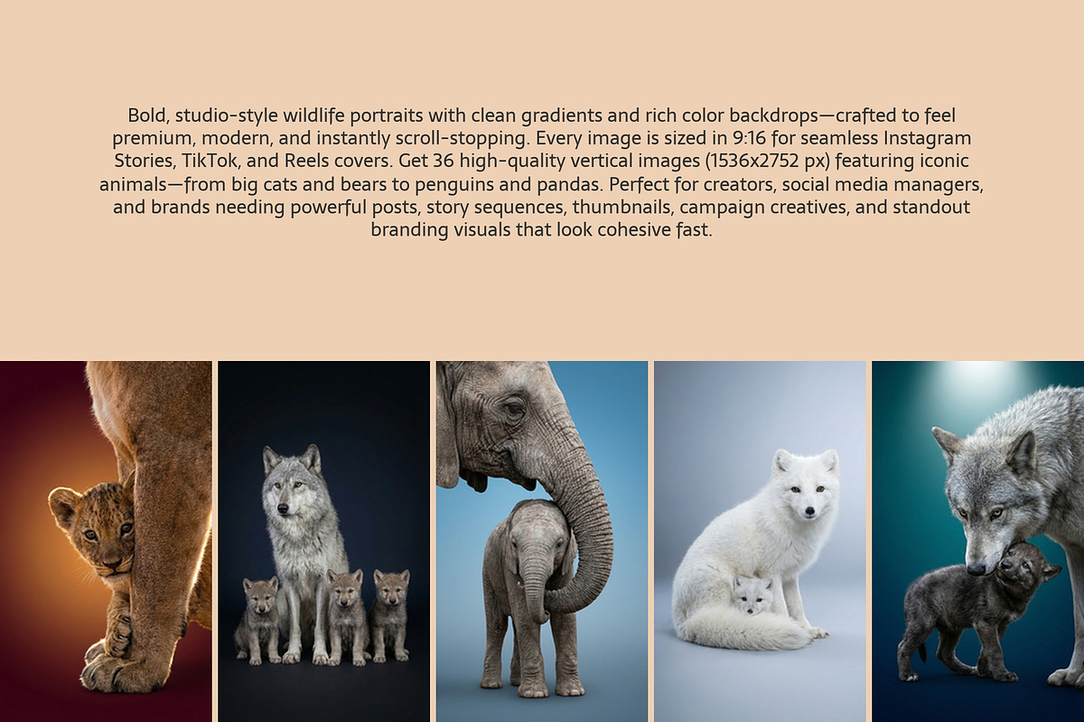 Wild Icons. Animals parents., an Animal Photo by AI Petr Creative Agency (Photo 2 of 7)