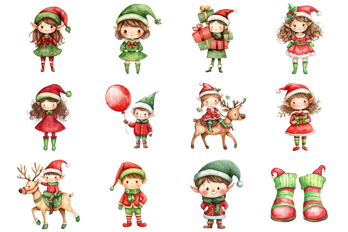 Christmas Elf Clipart, a Seasonal Illustration by CitraGraphics (Photo 3 of 6)