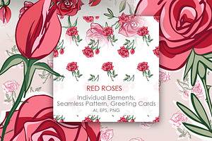RED ROSES SET