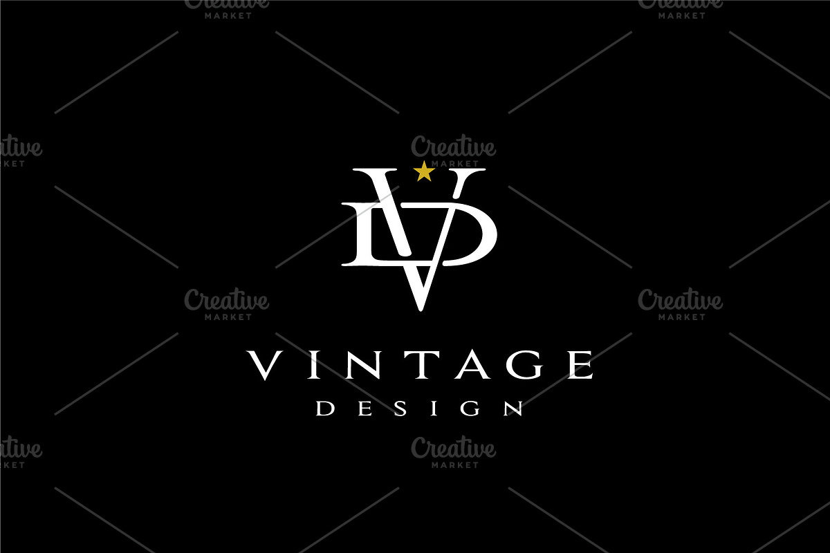 Luxury Initials Monogram VD DV Logo, a Branding & Logo Template by Enola99d