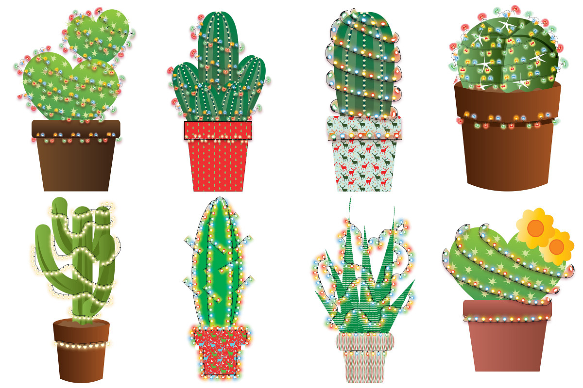 Christmas Cactus AI EPS PNG, an Illustration by FrankiesDaughtersDesign (Photo 3 of 11)