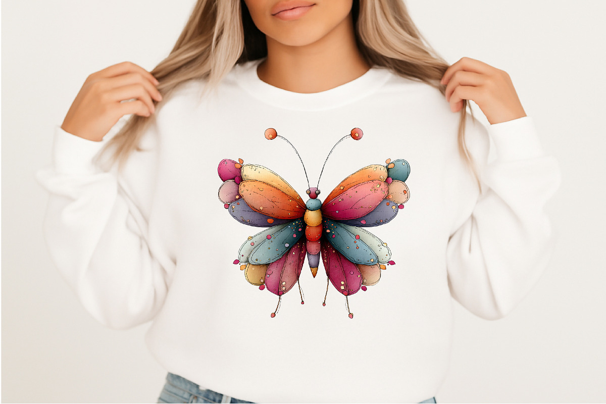 Whimsical Spring Butterfly Clipart, an Illustration by Craft Nest (Photo 7 of 11)