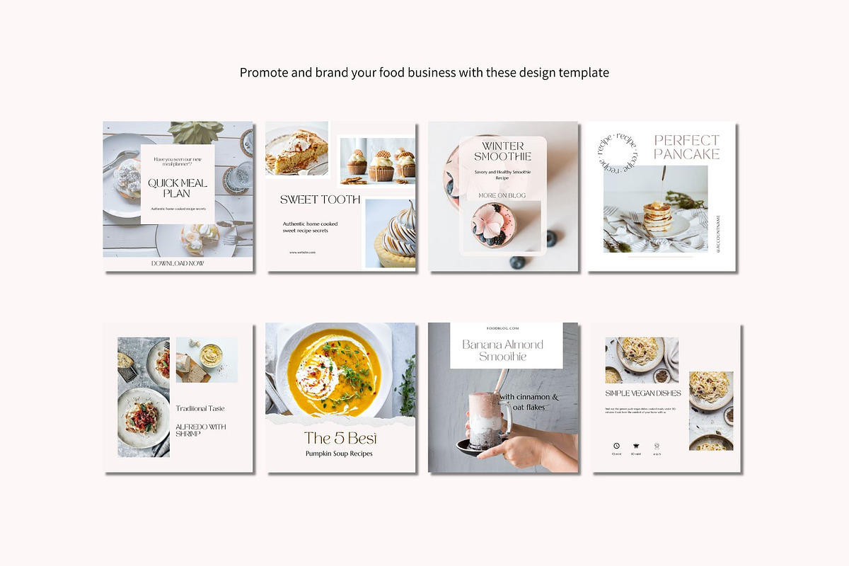 Food Instagram Templates Canva, a Social Media Template by Deepa Template Studio (Photo 2 of 12)