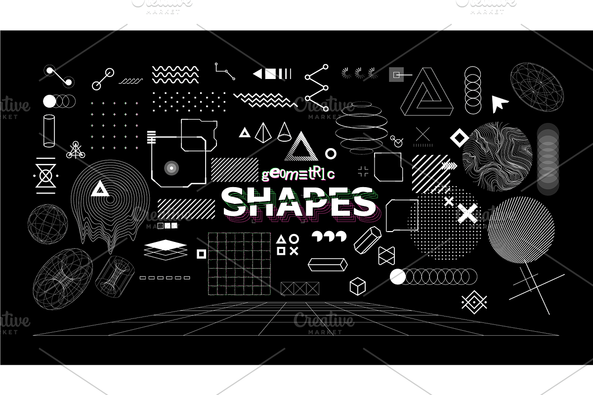 Glitch trendy shapes collection, an Illustration by SergeyBitos (Photo 4 of 6)