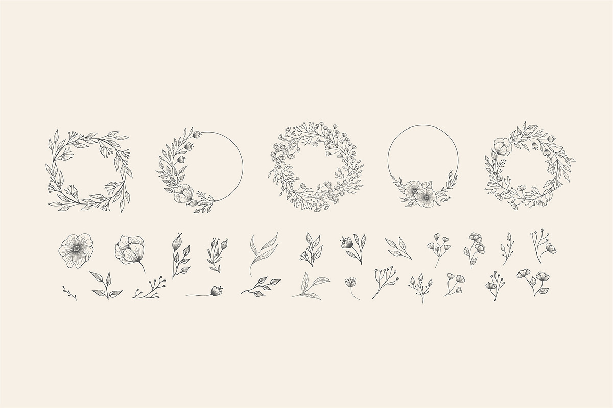 Hand drawn foliage collection, a Decorative Illustration by Merfin (Photo 3 of 5)