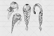 Hairstyle Stamp Brushes Procreate, a Brush Add-On by sundrameda (Thumbnail 4 of 9)