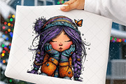 Whimsical Christmas Girl Clipart, an Illustration by SinaCreation (Thumbnail 4 of 7)
