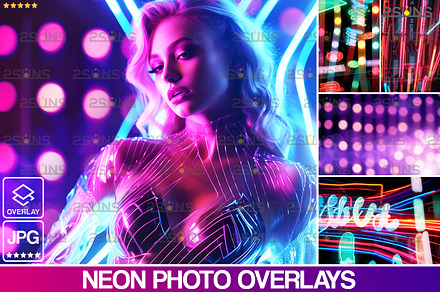 Neon photoshop overlays Bokeh, an Object Graphic by 2SUNS