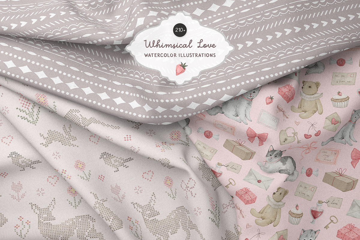 Whimsical Love Watercolor clipart, a Decorative Illustration by Kreker Kate (Photo 6 of 11)