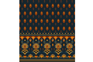 Art Deco and Nouveau Floral Border T, a Pattern Graphic by Sharon Schwalbe