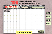100 Day Challenge Habit Goal Planner, a Templates & Theme by IRSYART (Thumbnail 1 of 9)