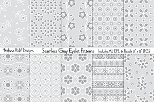 Seamless Gray Eyelet Patterns, a Pattern Graphic by Melissa Held Designs