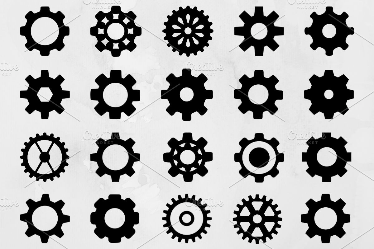 Gear Silhouette SVG, an Object Illustration by newminddesign (Photo 1 of 3)