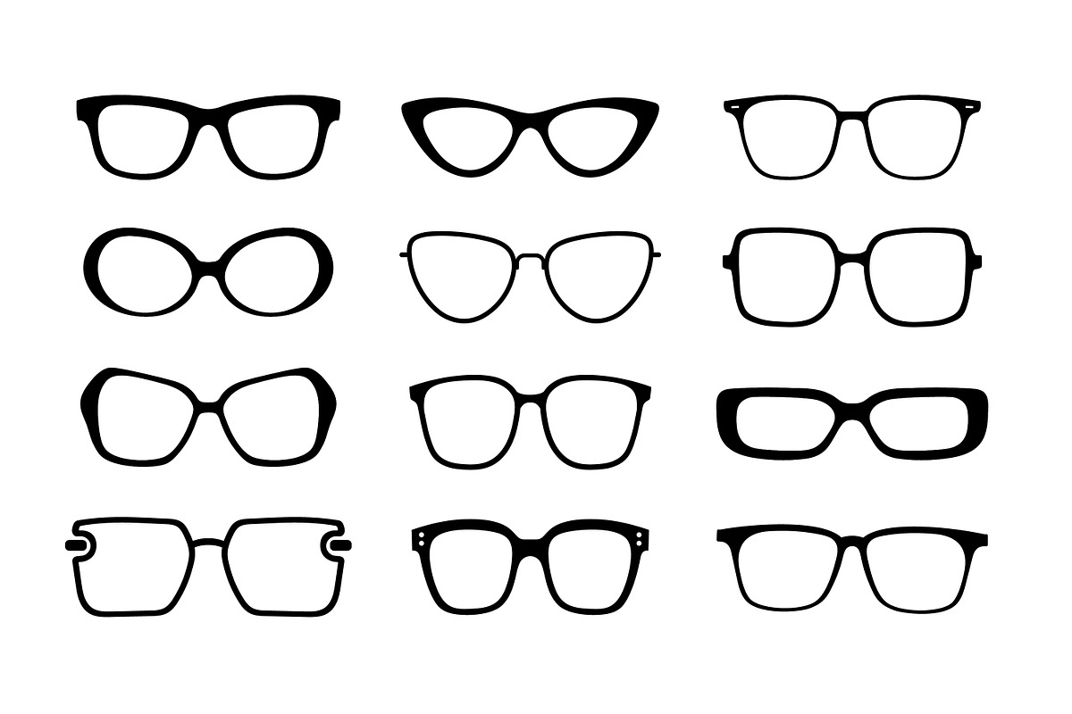 Different Styles Of Eyeglass Frames, an Object Illustration by Saba Vector
