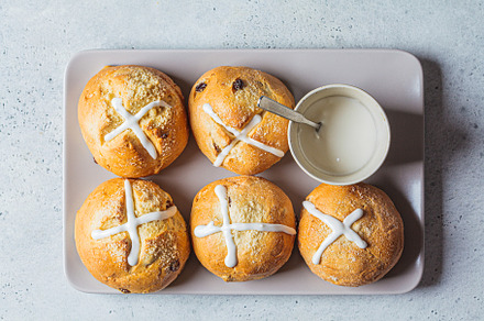 Traditional Easter cross buns, a Food & Drink Photo by vaaseenaa