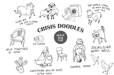 Crisis Doodles – Funny Sketches, an Illustration by Anastasiya Klempach