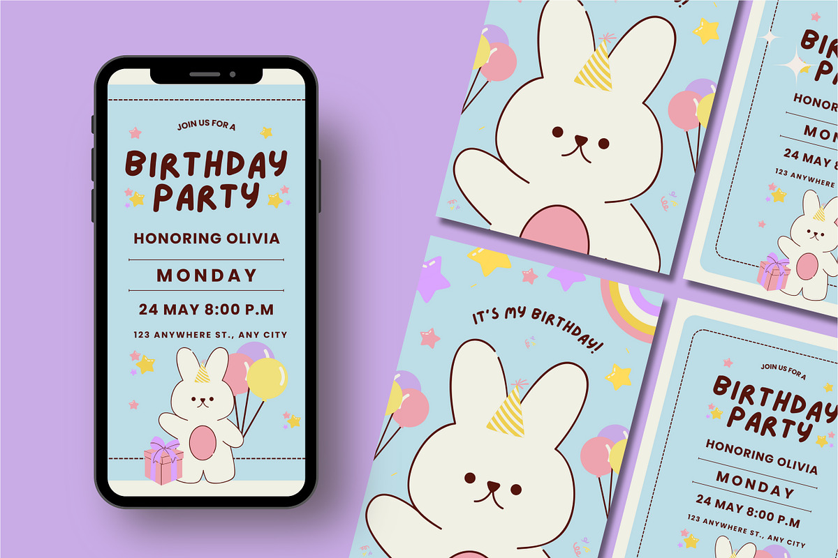Birthday Celebration Canva Template, a Design Template by TemplateCastleStore (Photo 2 of 5)