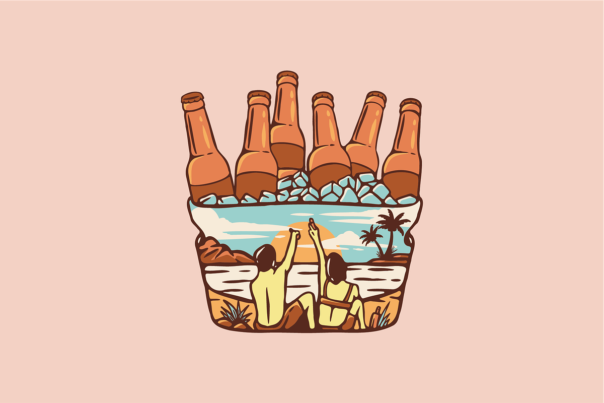 Chillin' with a Drink on the Beach, an Object Illustration by nomlimo.com (Photo 1 of 2)