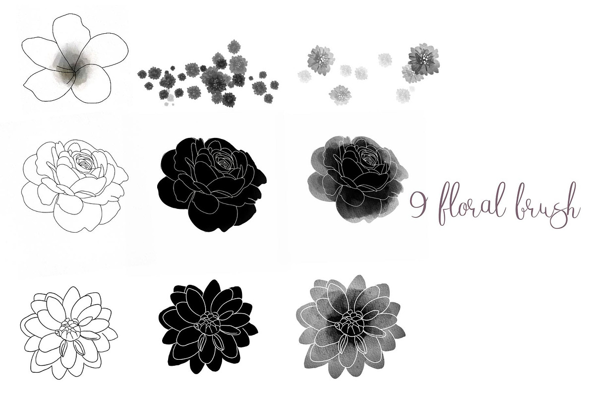 Secret garden procreate stamp brush, a Brush Add-On by Meisanmui (Photo 7 of 8)