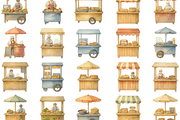 Vintage Food Market Stalls, an Object Graphic by RT Studio (Thumbnail 3 of 4)