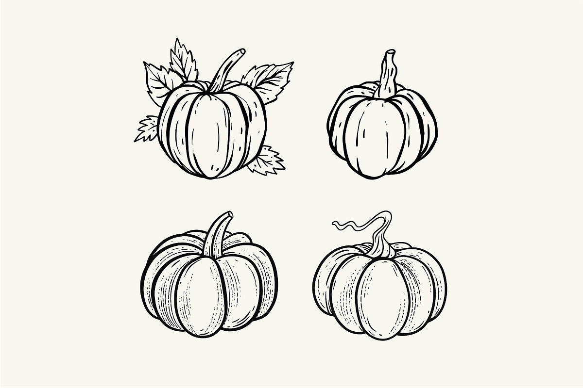 Pumpkin Doodles & Fall Clipart, a Seasonal Illustration by Oktyabr (Photo 3 of 3)