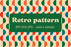 60s Retro Pattern with Semicircles, a Pattern Graphic by Art's and patterns