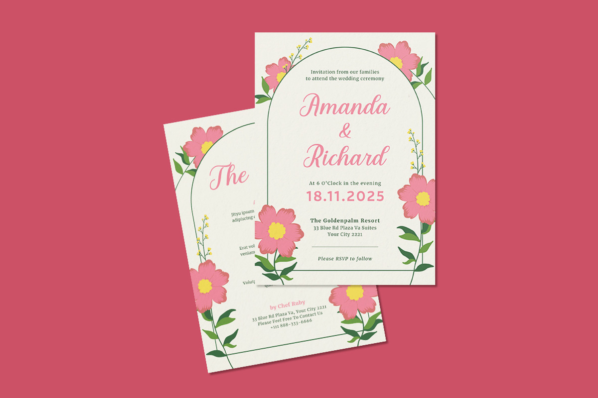 Armani Wedding Invitation Template, an Invitation Template by iDoodle Studio (Photo 2 of 4)
