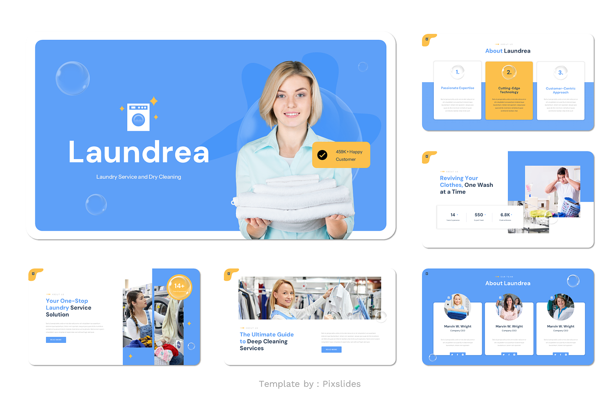 Laundry Service Cleaning PowerPoint, a Presentation Template by Pixslides (Photo 2 of 4)