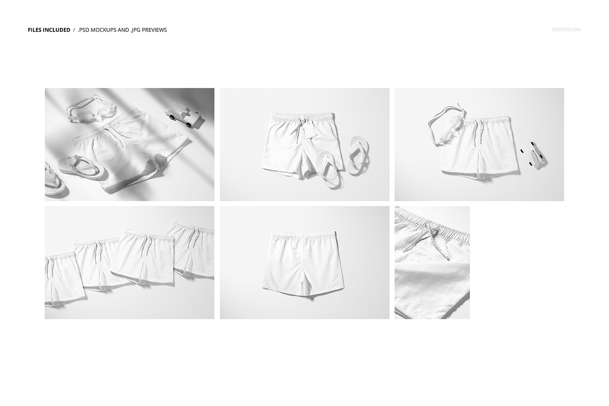 Kids Swim Shorts Mockup Set, a Bottom Mockup by creatsy5 (Photo 2 of 12)