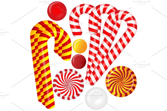 Set With Different Red And White Can