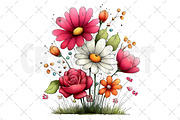 Whimsical Summer Flowers Clipart, an Illustration by Craft Nest (Thumbnail 12 of 12)