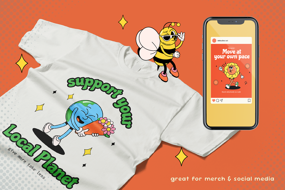 Playful Retro Spring — Character Set, an Object Graphic by Invisual Studio (Photo 9 of 10)