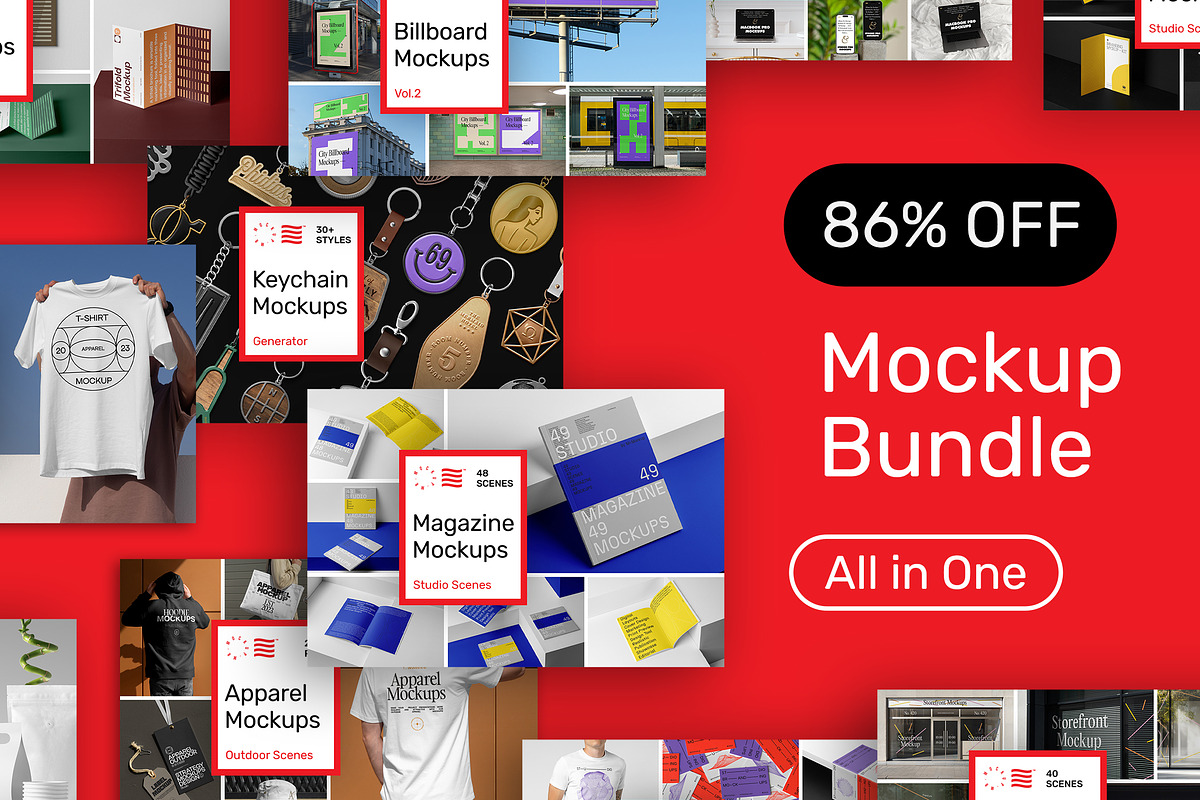 Mockup Bundle - All in One - 86% OFF, an Advertising Mockup by Mr.Mockup™ (Photo 1 of 68)