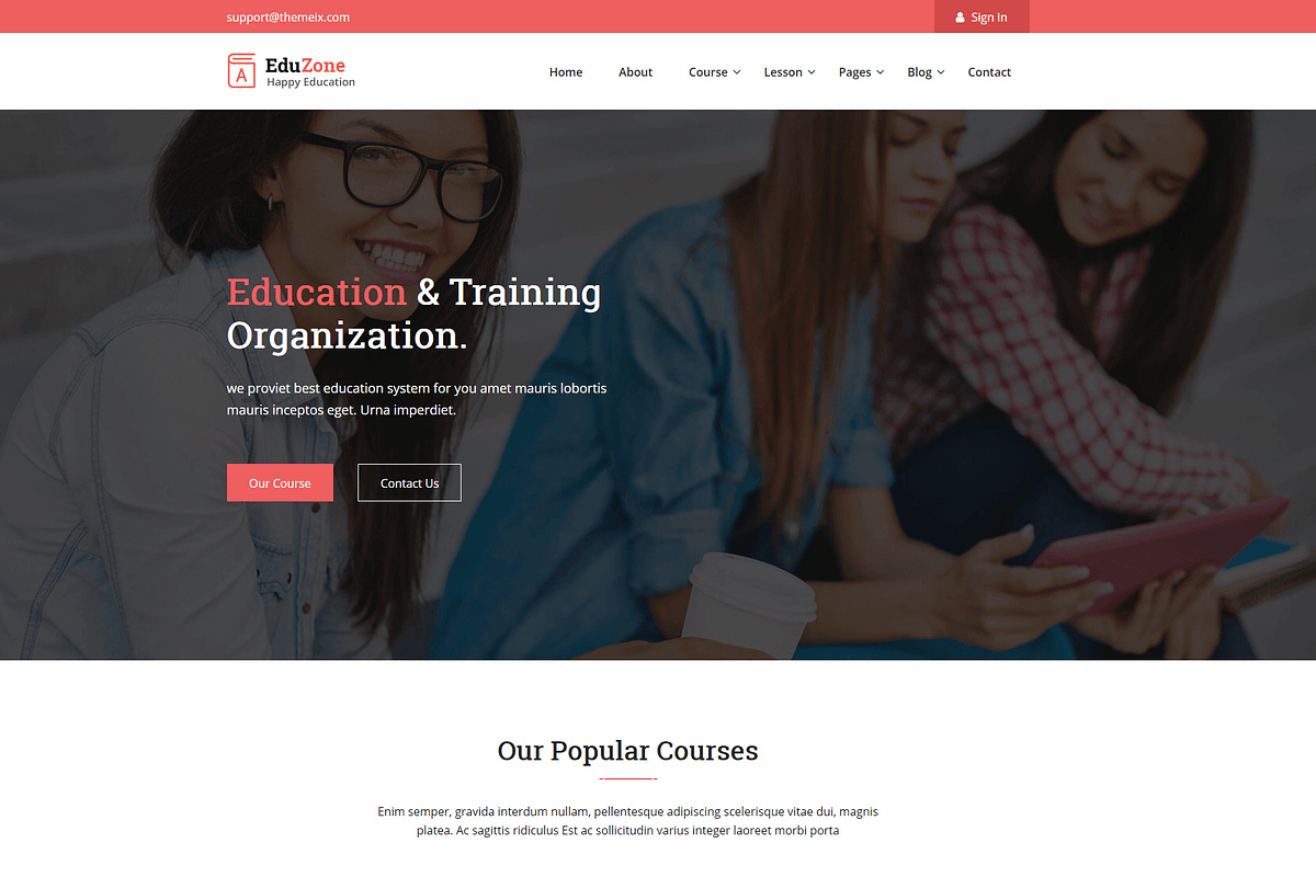 Eduzone - Educational HTML Template, a HTML Template by Themeix (Photo 1 of 3)