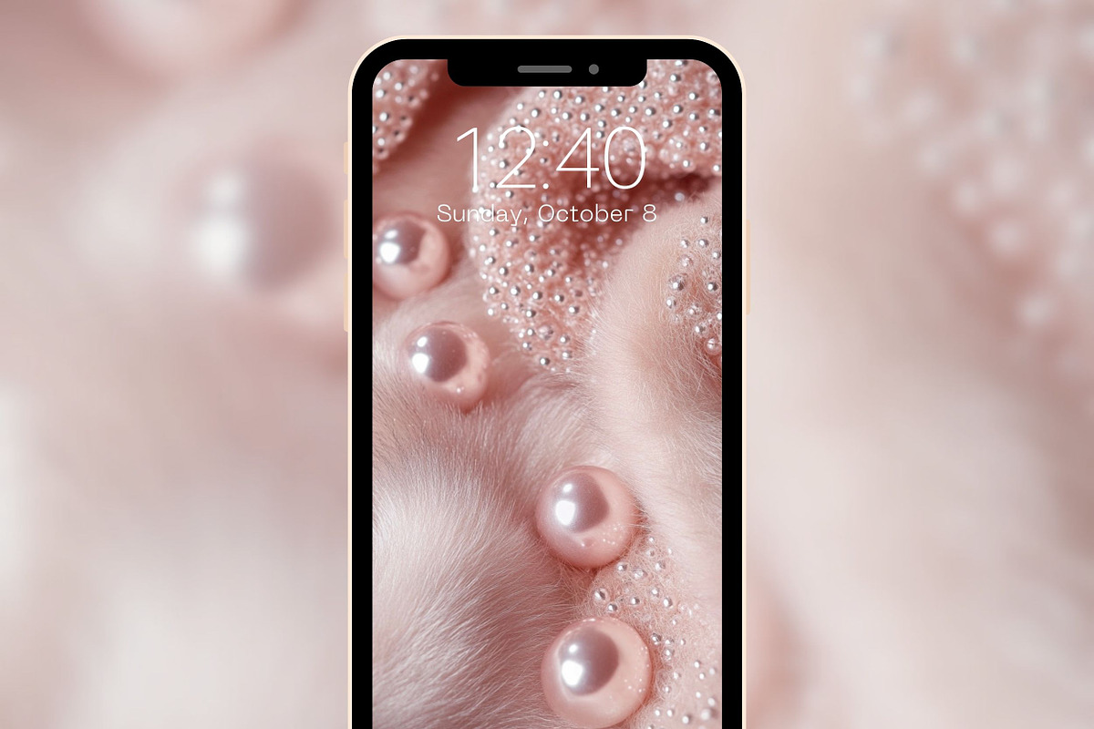 Pink Fur & Pearls Luxury Phone BG, a Graphic by Kalindiprints (Photo 3 of 6)