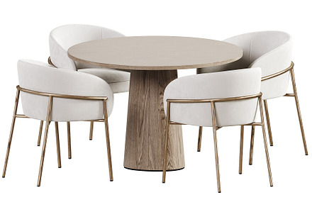 Dining Set 264, a Furniture 3D Model by splineviz