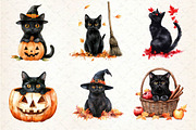 Fall Autumn Black Cat Clipart, an Illustration by Dream Creation (Thumbnail 6 of 6)