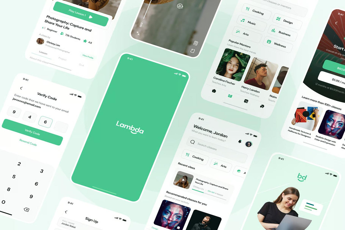 Lambda E-Learning Online Class App, an UI Kit Template by Creative Perspective (Photo 3 of 6)