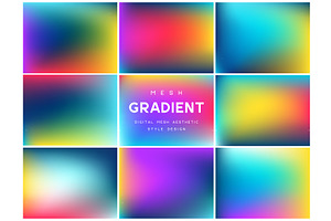 Collection of vibrant neon mesh, an Illustration by Liudmyla Matviiets