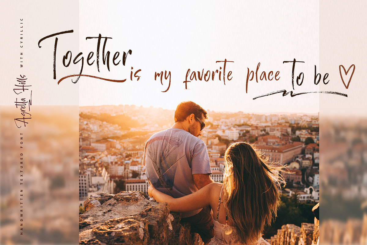 Agretta Hills Cyrillic Textured Font, a Script Font by IraDvilyuk (Photo 2 of 17)