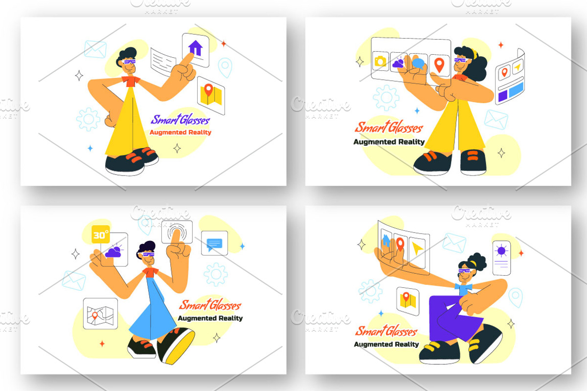 10 Smart Glasses Augmented Reality, a Technology Illustration by denayunebgt (Photo 2 of 4)