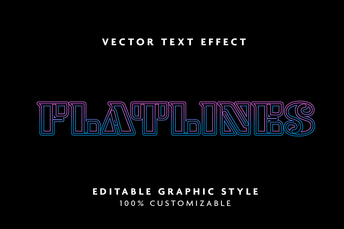 Neon Layered Outline Text Effect